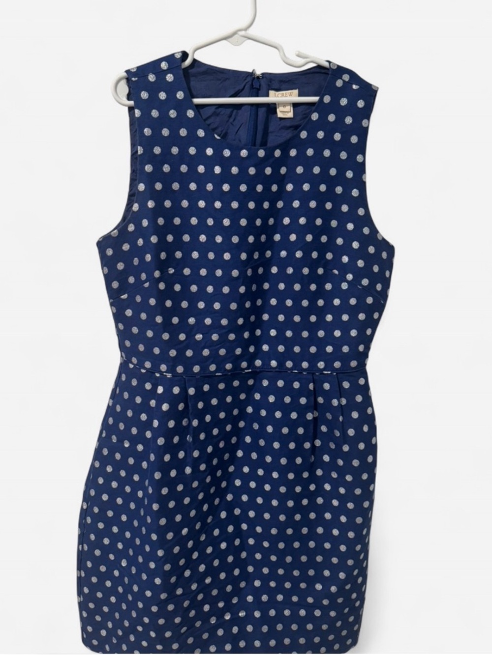 J. Crew Navy Dress with Silver Polka Dots Size 0